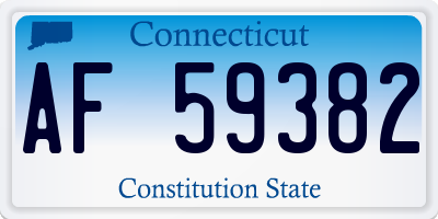 CT license plate AF59382