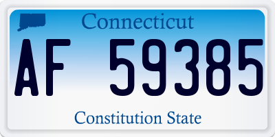 CT license plate AF59385