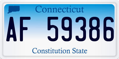 CT license plate AF59386