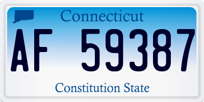 CT license plate AF59387