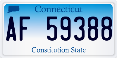 CT license plate AF59388
