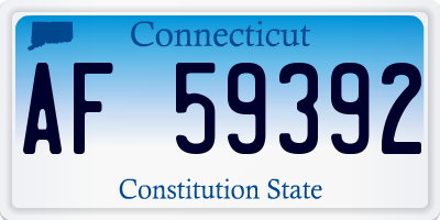 CT license plate AF59392