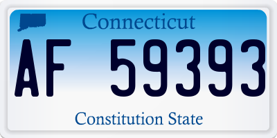 CT license plate AF59393