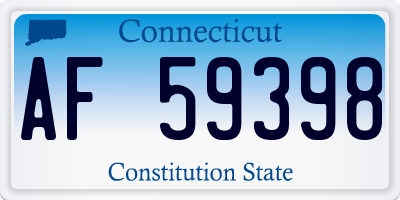 CT license plate AF59398