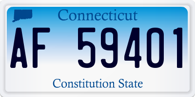CT license plate AF59401