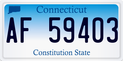 CT license plate AF59403