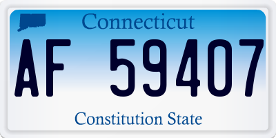 CT license plate AF59407