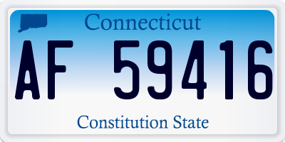 CT license plate AF59416