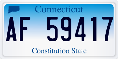 CT license plate AF59417