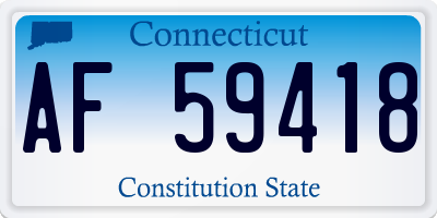 CT license plate AF59418