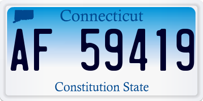 CT license plate AF59419