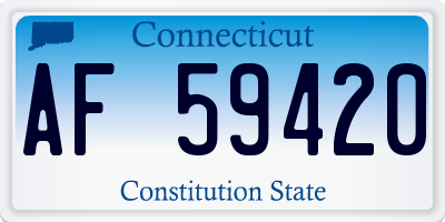 CT license plate AF59420