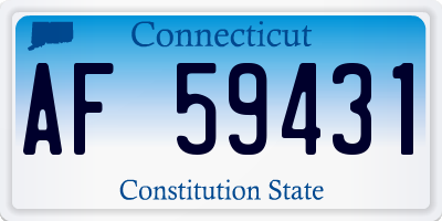 CT license plate AF59431