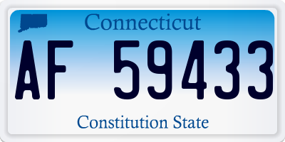 CT license plate AF59433