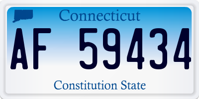 CT license plate AF59434