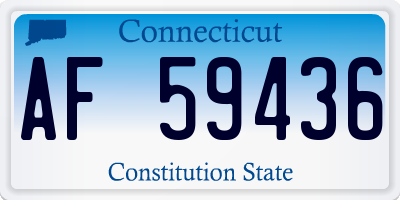 CT license plate AF59436