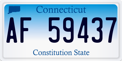 CT license plate AF59437