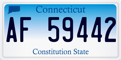 CT license plate AF59442