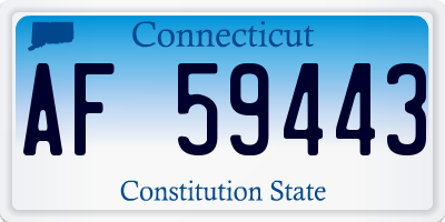 CT license plate AF59443