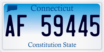 CT license plate AF59445