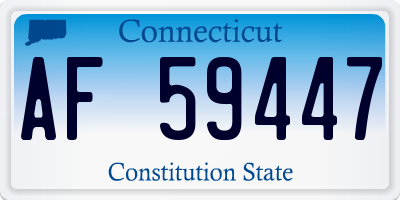 CT license plate AF59447