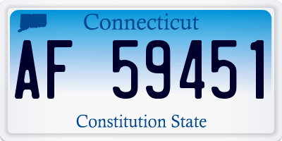 CT license plate AF59451