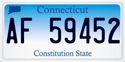 CT license plate AF59452