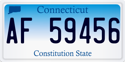 CT license plate AF59456