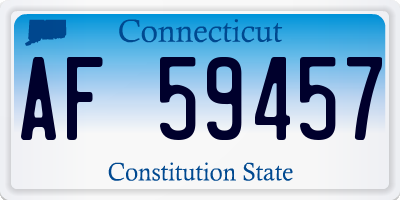 CT license plate AF59457