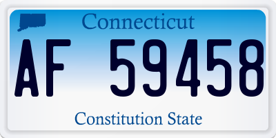 CT license plate AF59458