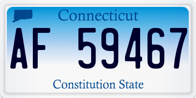 CT license plate AF59467