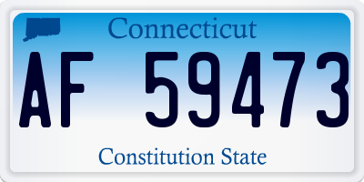 CT license plate AF59473