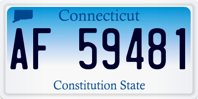 CT license plate AF59481