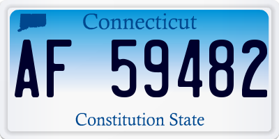 CT license plate AF59482