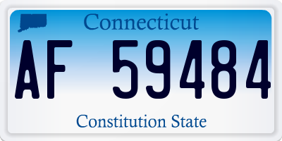 CT license plate AF59484