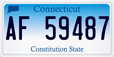 CT license plate AF59487