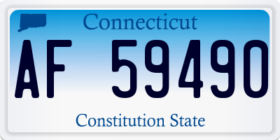 CT license plate AF59490