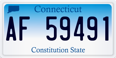 CT license plate AF59491