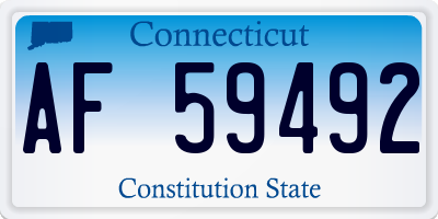CT license plate AF59492