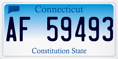 CT license plate AF59493