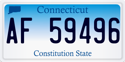 CT license plate AF59496