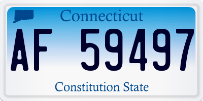 CT license plate AF59497