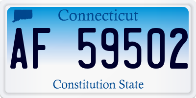 CT license plate AF59502