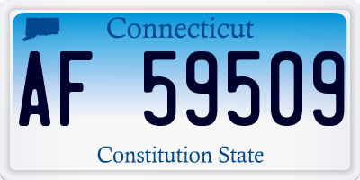 CT license plate AF59509