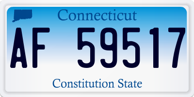 CT license plate AF59517