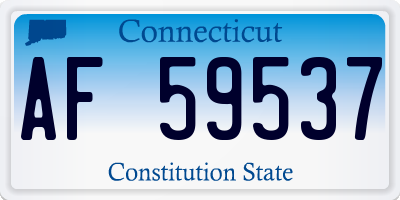 CT license plate AF59537
