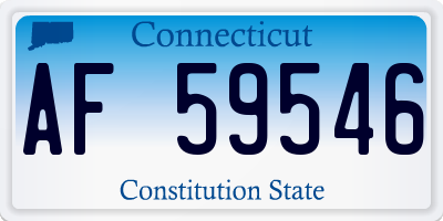 CT license plate AF59546