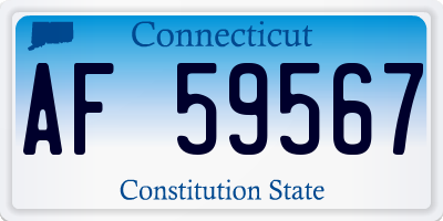 CT license plate AF59567