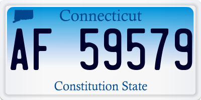 CT license plate AF59579