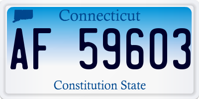 CT license plate AF59603